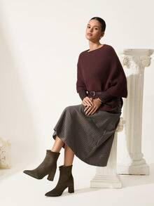 CUCCOO CHICEST Botines de tacón grueso versátiles y cómodos para mujer - Verde militar - Ver 3