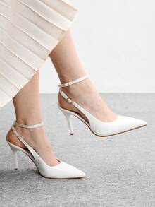 CUCCOO BIZCHIC Women's Elegant Pointed Toe Pumps With Buckle, Suitable For Commuting Valentine's Day