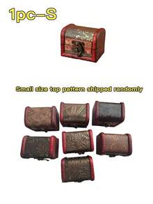 Bộ 3 hộp gỗ nhỏ họa tiết hoa, rương trang trí phong cách cổ điển đựng đồ trang sức lưu niệm, bộ sưu tập tiền xu và đồ trang trí nhà cửa (3 kích cỡ khác nhau) Hộp đựng đồ du lịch cho ngày tựu trường - Nhiều màu - Xem 8