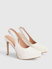CUCCOO LuxiPop Women Stylish Elegant Commuter Simple Pointed Pumps - White - View 2