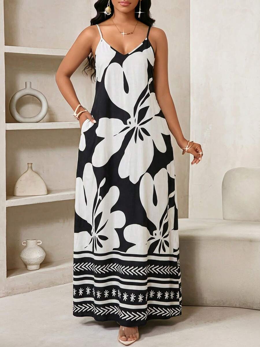 SHEIN Lady 女士休闲碎花连衣裙，夏季 - 彩色 - 查看 1