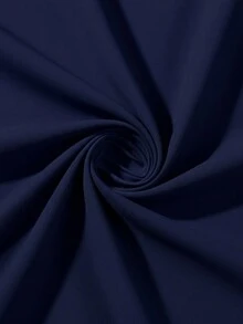 Mellowie Áo sơ mi nữ cổ bèo màu trơn, kiểu dáng thường ngày, thích hợp cho đi làm và mùa hè. - Màu xanh lam - Xem 3