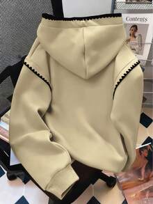 INAWLY Women's Fashion Casual Minimalist Romantic Daily Versatile Contrast Color Letter Sweatshirt