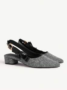 CUCCOO CHICEST Women's Fashionable & Elegant Party Pumps With Bow Decor Valentine's Day - Grey - View 2