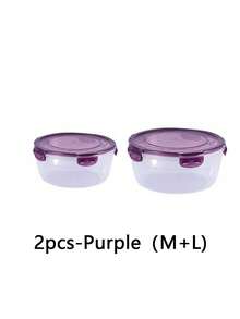 SHEIN Purple And Green Transparent Airtight Food Storage Containers, Round Fresh-Keeping Containers With Lids, Best Food Containers To Keep Food Fresh, Plastic Mixing Bowls, Stackable Leakproof Reusable Kitchen Storage Containers, Microwave, Freezer And Dishwasher Friendly, Suitable For Storing Parsley, Fruits, Bread, Eggs And More.