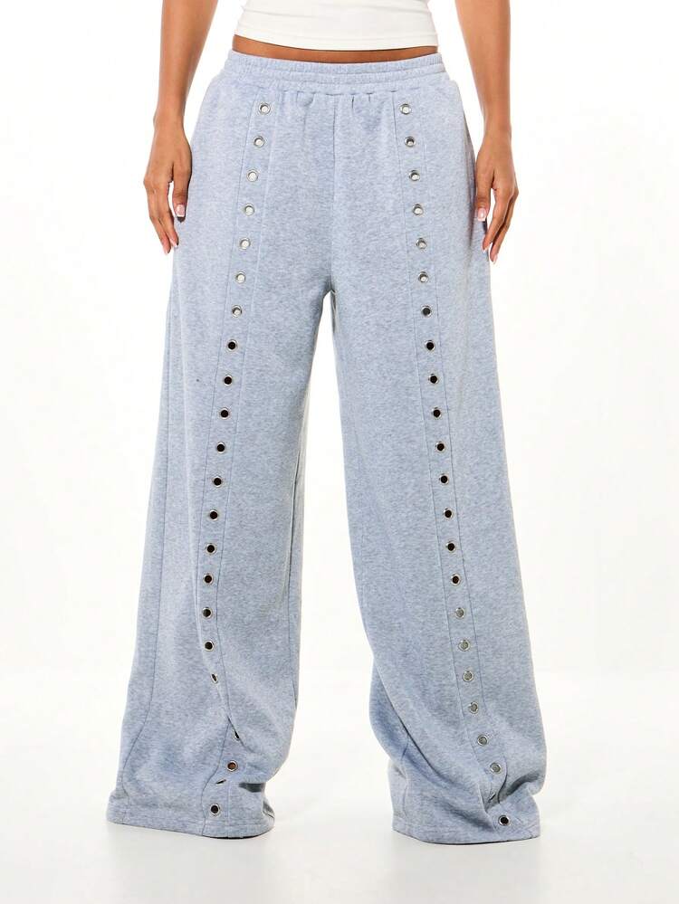 SUMWON WOMEN Wide Leg Joggers With Eyelet Details