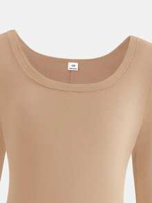 SHEIN Sparklyn 2件套青少年女孩休闲基本款运动街头瑜伽方领长袖连体裤 - 彩色 - 查看 3