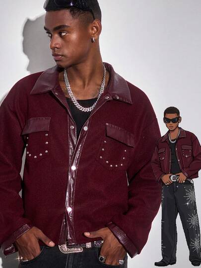 Street Life Men's Long Sleeve Casual Avant Jacket, Suitable For Christmas And Street Style, Autumn/Winter