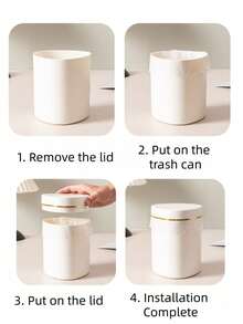 迷你垃圾桶，带盖小垃圾桶，桌面垃圾桶，塑料桌面垃圾桶，翻盖设计，防止异味泄漏，用于存放桌面上的果皮和碎纸，保持桌面整洁，适用于浴室、家庭桌面装饰、咖啡桌、办公室、客厅，带翻盖的迷你塑料垃圾桶，适合在家用桌面上使用。 - 彩色 - 查看 9