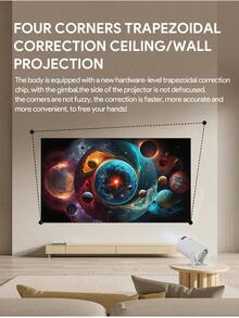 JMMO 便携式投影仪，支持 Wi-Fi 5 和 4K/1080P 分辨率，具备自动梯形校正和 270° 旋转功能，呈现家庭影院级画质。