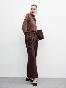 CUCCOO BIZCHIC 女士经典黑色高跟带平底鞋，时尚 - 巧克力棕 - 查看 10