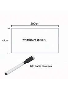 1 Roll Self Adhesive Whiteboard Green Board Chalk Wall Sticker With Wiper, Office Home Decor Canvas Message Board - Multicolor - View 4