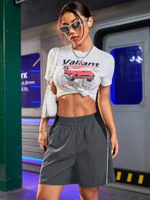 Streetz SHEIN Sport 夏季休闲宽松撞色运动短裤