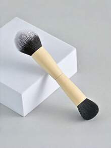 1 Set 2 In 1 Dual Head Makeup Brush Synthetic Fiber 2 Sided Professional Cosmetic Brush For Foundation Concealer Highlighter Blush All In One Portable Travel Makeup Brush Set Holiday Gift For Women Beauty Essentials - Beige - View 1
