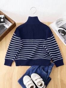 SHEIN 1 pulover casual pentru băieți, stil universitar, moale și confortabil, versatil, cu guler înalt, potrivit pentru purtare zilnică, școală, ieșiri, sport, toamnă/iarnă