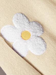 CosyJoli 大码优雅法式休闲粉色碎花可爱活泼3D针织V领套头毛衣，适合秋冬季女装 - 彩色 - 查看 3