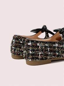 CUCCOO DOLLMOD Giày lười nữ thời trang giản dị có nơ trang trí - màu đen - Xem 9