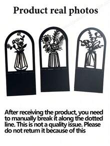 1 Pc Each Style,Floral Bookshelf Decor, Bookshelf Bookends, Desk Ends, Metal Black Bookshelf, Heavy Book Bookshelf, Bookends, Office School Book Folders Storage Desk Decor, Book Ends For Thick Books, Book Ends For Home Office(There Is Only One Piece For Each Style) - Black - View 4