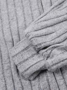 Sunspun 女士纯色针织弹力连帽兔耳连体衣，动漫风上衣，可爱兔耳，春秋冬季