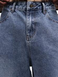 SUMWON Distressed Wide Leg Baggy Denim Jeans With Frayed Holes And Raw Hem Details For Streetwear Casual Style - Grey - View 8