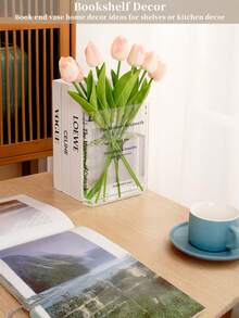 Bình hoa để trang trí kệ sách dễ thương, Bình hoa độc đáo cho người yêu sách, Bình hoa Acrylic mang hương vị nghệ thuật và văn hóa để trang trí văn phòng tại nhà, Một cuốn sách về hoa Ngày lễ tình nhân, Đám cưới ngày lễ tình nhân, Sinh nhật, Trang trí mùa thu - Nhiều màu - Xem 5