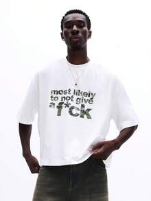 SUMWON Áo thun dáng rộng in họa tiết rằn ri, tay ngắn, cổ tròn, chất liệu cotton, thích hợp mặc hàng ngày vào mùa hè và mùa xuân. - trắng - Xem 1