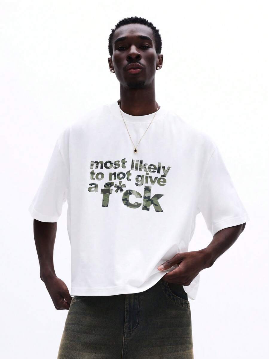 SUMWON Áo thun dáng rộng in họa tiết rằn ri, tay ngắn, cổ tròn, chất liệu cotton, thích hợp mặc hàng ngày vào mùa hè và mùa xuân. - trắng - Xem 1