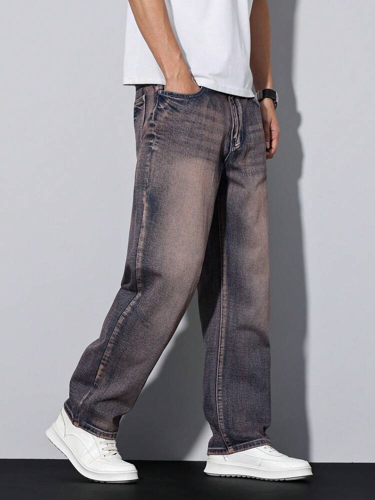 Manfinity Homme メンズ 無地ポケット カジュアル ストレートレッグ