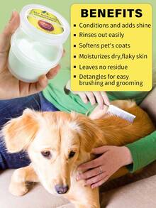 1pc/2pcs Natural Pet Conditioner -With Olive & Avocado Oil, Deeply Moisturizes, Softens, & Conditions Dry Coat & Hair,Effortlessly & Adds Radiant Shine For All Dogs, Cats, & Puppies - 100g - View 2