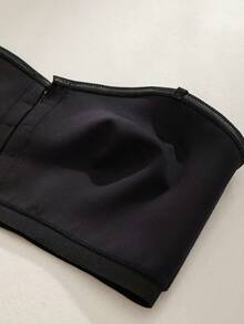 NudeFit 大码简约纯色文胸和无钢圈文胸 - 黑色 - 查看 7