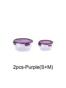 SHEIN Purple And Green Transparent Airtight Food Storage Containers, Round Fresh-Keeping Containers With Lids, Best Food Containers To Keep Food Fresh, Plastic Mixing Bowls, Stackable Leakproof Reusable Kitchen Storage Containers, Microwave, Freezer And Dishwasher Friendly, Suitable For Storing Parsley, Fruits, Bread, Eggs And More.