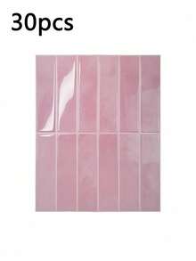 1/10/30pcs Pink Brick Pattern Imitation Tile Self-Adhesive Wall Stickers, Peel And Stick Wall Tile, Waterproof Wallpaper For Living Room Kitchen Backsplash Bathroom Home,Zellige Style - Pink - View 8