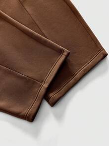 ROMWE MEN Street Life Men's Street Fashion Casual Leopard Patchwork Curved Knife Sweatpants - Brown - View 5