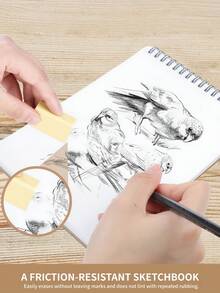 1包30张素描本，顶部螺旋装订素描本，无酸艺术素描本，艺术绘画书写纸，适合成人、初学者和艺术家，返校季、学习用品、素描本、绘画本、儿童玩具、情人节、婚礼 - 棕色 - 查看 5