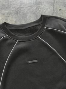 AXEPEAK 男士撞色滚边反光拼接卫衣 - 深灰色 - 查看 3