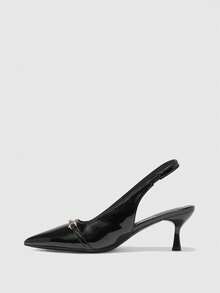 CUCCOO BIZCHIC Women's Pointed Toe Buckle Design Everyday Versatile Fashion High Heels - Black - View 10