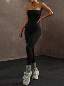 Slayform Bộ đồ tập yoga thể thao liền mạch/Thiết kế lưng chéo/Thời trang & Gợi cảm/Đa năng/Thấm hút ẩm - màu đen - Xem 4