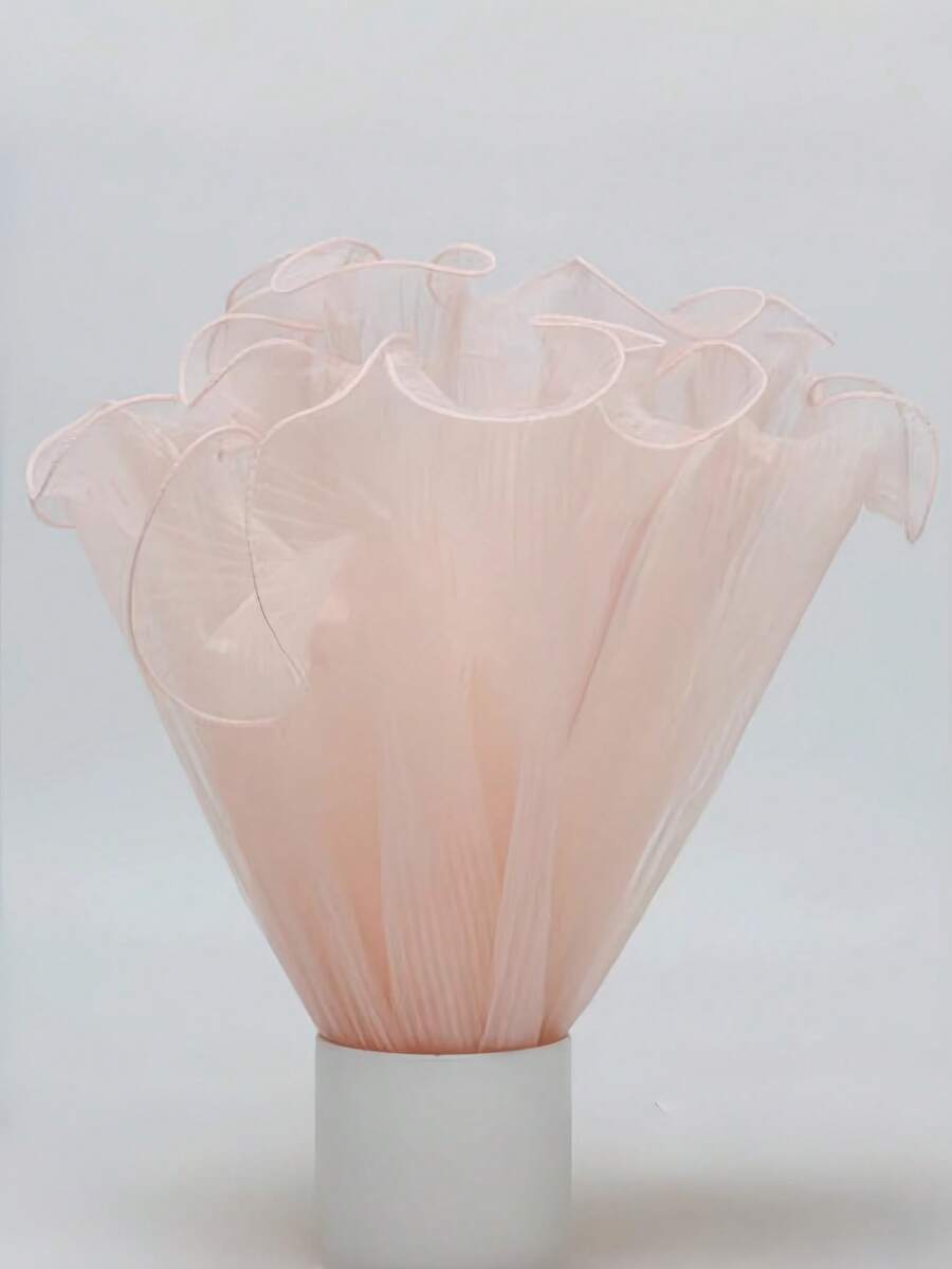 Dây ruy băng organza nhăn 28*200cm/28*400cm dùng để gói quà và cắm hoa, thích hợp cho sinh nhật, tiệc tùng, đám cưới, trang trí nhà cửa, Giáng sinh (Không có viền ngọc trai) - Bụi hồng - Xem 1