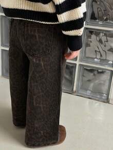 Dazy Kids 女童休闲阔腿牛仔裤 - 棕色 - 查看 6