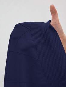 BizChic 2025秋冬新款不对称菱形针织高领套头毛衣，海军蓝，90年代教师风，优雅百搭，适合工作、休闲、正式场合、派对、海滩、婚礼、假日、早餐、机场、国庆节、圣诞节、感恩节等各种场合。