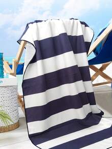 SHENG CHUN Extra Large Size, Super Soft Microfiber, Printed, Absorbent, Essential For Bathroom, Ideal For Vacation, Beach, Swimming Pool, Gym, Multipurpose Beach Towel - Navy Blue - View 3