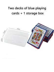 SHEIN 2 张扑克牌、扑克牌、标准扑克牌、成人扑克牌、防水扑克牌、大型优质百搭牌、圣诞礼物、节日派对用品、扑克牌、派对纸牌游戏、纸牌游戏、纸牌盒、纸牌、扑克牌、纸牌游戏、扑克牌游戏