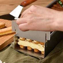 1pc Rectangular Aluminum Baking Tray, Suitable For Tiramisu, Cheesecake, Mousse, With Fixed Bottom - Handmade Kitchen Bakeware, Ideal For Christmas - Multicolor - View 5