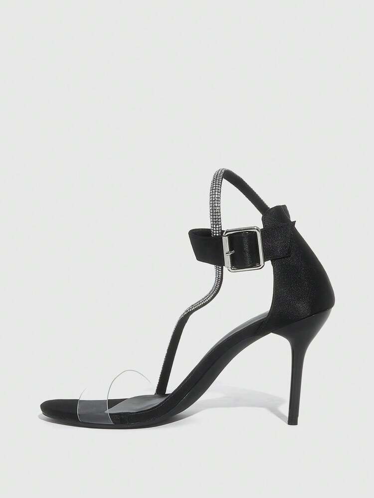 CUCCOO SZL Women's Rhinestone Decor Fashion Buckle Design Elegant High Heel Sandals For Christmas