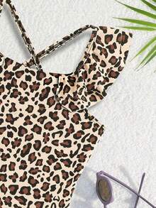 Baby GirlLeopard Print One-Piece Swimsuit, Cute & Conservative Beach Sunscreen Summer Vacation Thermal Christmas Holiday Festival New Years Valentines Swim Baby Girl Animal Print Swimsuit Baby Girl Swim Suit Baby Girl Leopard Print Swimsuit Leopard Print Girls Bathing Suit Cheetah Swimsuit Baby Girl Swimsuit Leopard Print Leopard Bathingsuit Girls Leopard Print Baby Girl Bathing Suit Leopard Print Swimsuit - Brown - View 4