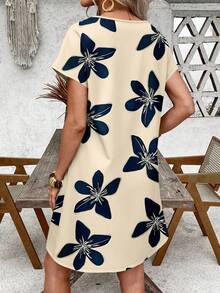 EMERY ROSE Casual Floral Print Vacation Mini Dress For Women, Suitable For Spring/Summer,Casual - Multicolor - View 2