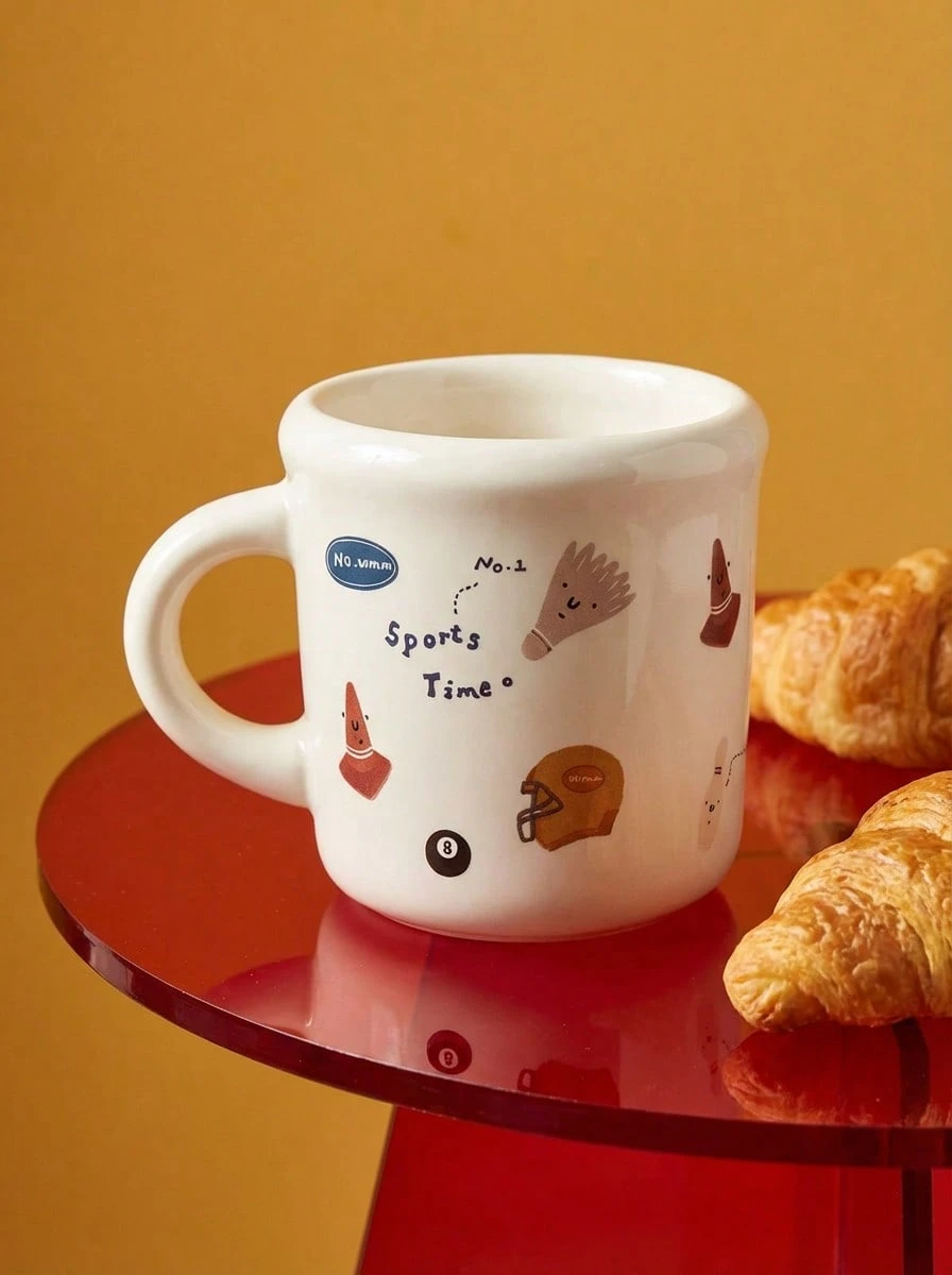 Joivida 1pc Ceramic Milk Coffee Cup With Creative Cartoon Graffiti And Starry Sky, Suitable For All Kinds Of Hot And Cold Drinks, Is An Ideal Gift For Christmas, Mother's Day And Birthdays - Made Of Durable Ceramic Material Ramadan Festival - Multicolor - View 1
