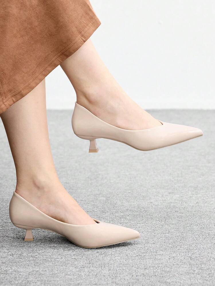 CUCCOO BIZCHIC Women's Pointed Toe Low Heel Classic Simple Basic Commute Work Party Pumps