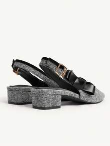 CUCCOO CHICEST Women's Fashionable & Elegant Party Pumps With Bow Decor Valentine's Day - Grey - View 12