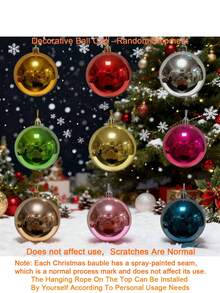 15厘米圣诞球，圣诞装饰品，圣诞饰品，大号红色圣诞球，圣诞树装饰球，圣诞树挂饰，家居派对圣诞树装饰，新年礼物 - 彩色 - 查看 11